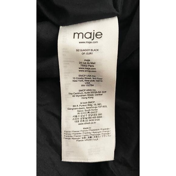 Maje Women's Jaggy Black A Line Eyelet Lined Pleated Mini Skirt Classic Flirty - Picture 6 of 8